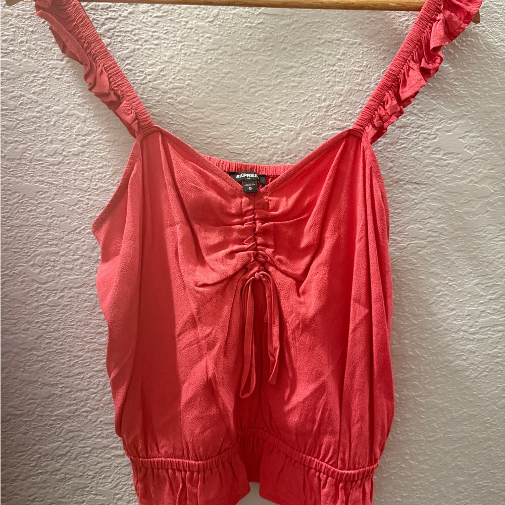 Express Coral Ruffled Camisole